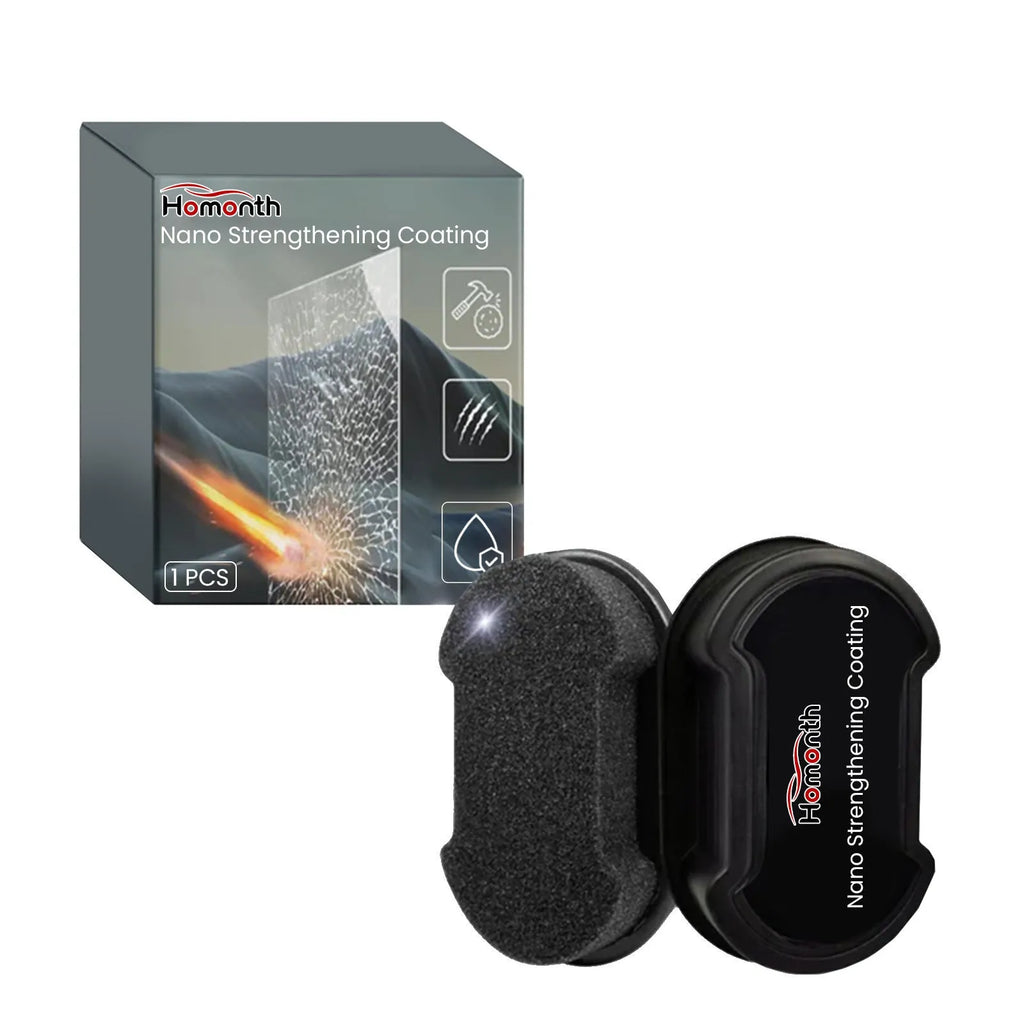 Car cleaning sponge with reinforced texture for automotive glass and hydrophobic window treatment