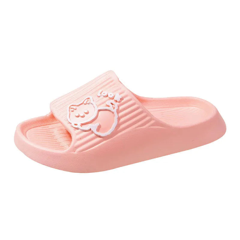 Non-slip women's anti-odor home sandals with EVA sole in multiple colours including puppy white, pink, yellow, caramel, black, and gray
