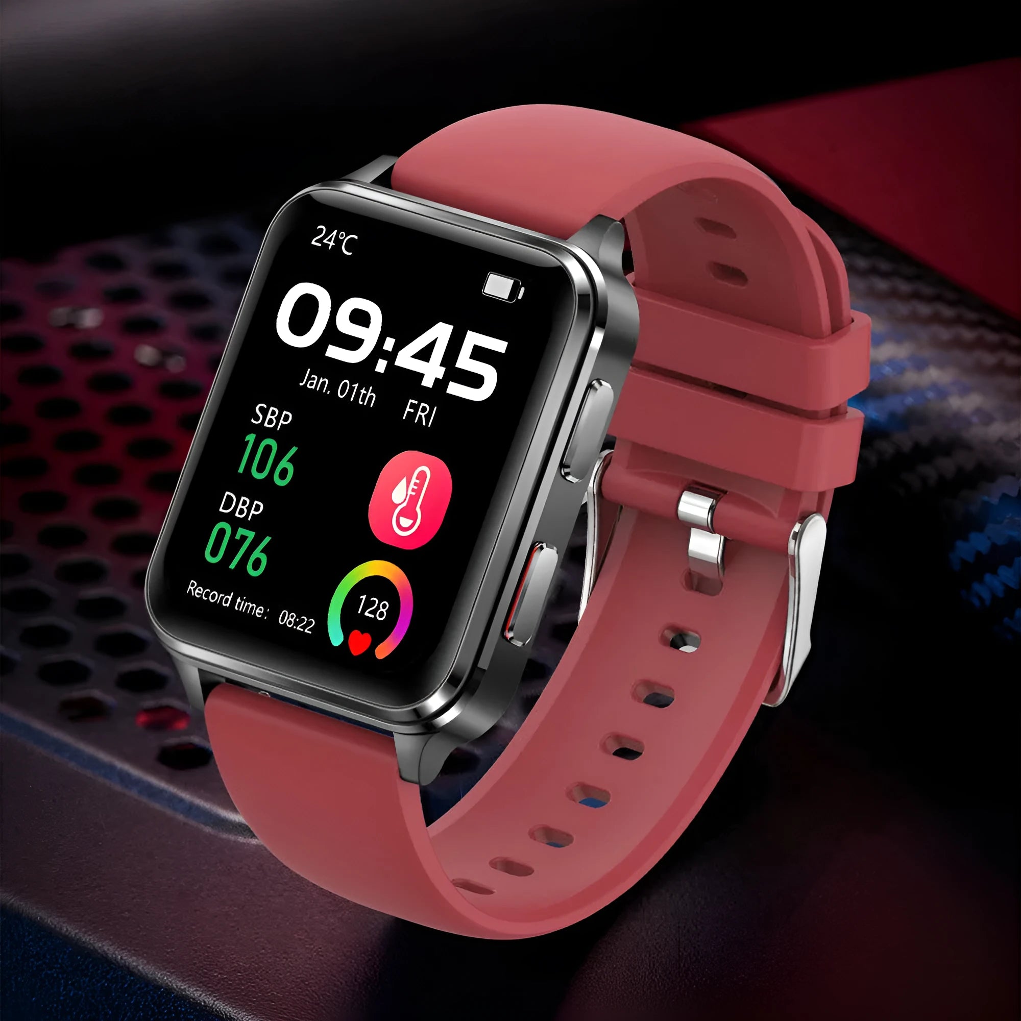 Air Type multi-sport watch with a blue silicone strap and a 1.70-inch screen displaying fitness metrics