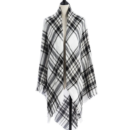 Women's double-sided Qicaigei scarf shawl in imitation cashmere, 140x140cm