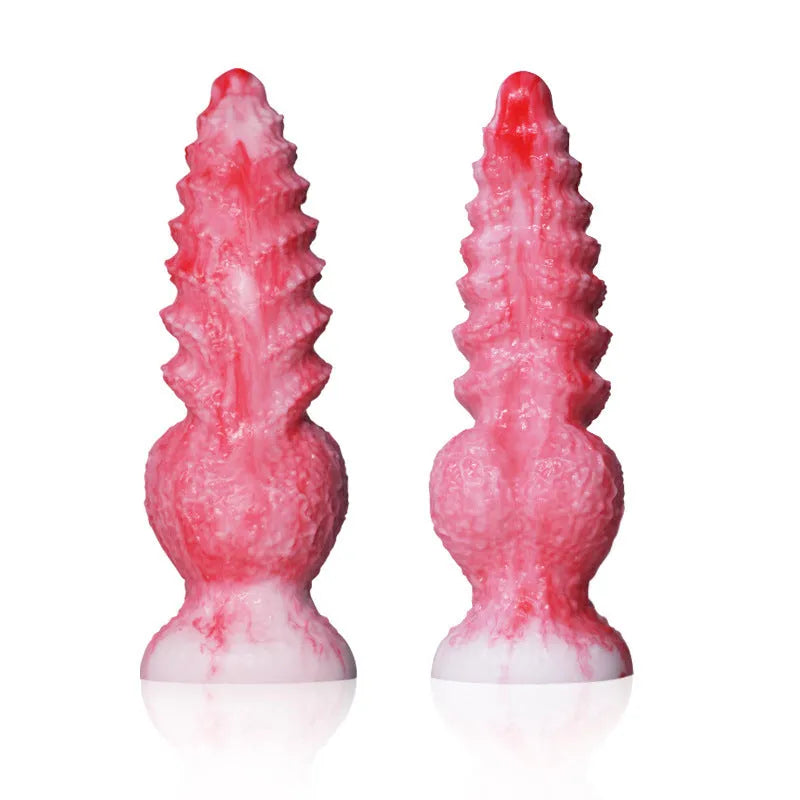 Pink platinum silicone women's masturbation device with realistic penis shape