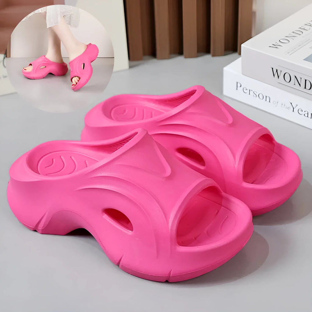Women's thick-soled EVA beach slippers in three colour options