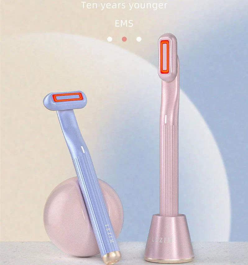 360 Degrees Rotary Eye Massage Wand with Red LED Light Therapy for skincare