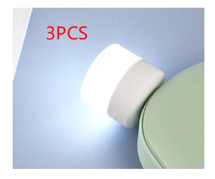 Compact USB LED night light in multiple colours for eye protection and portable use