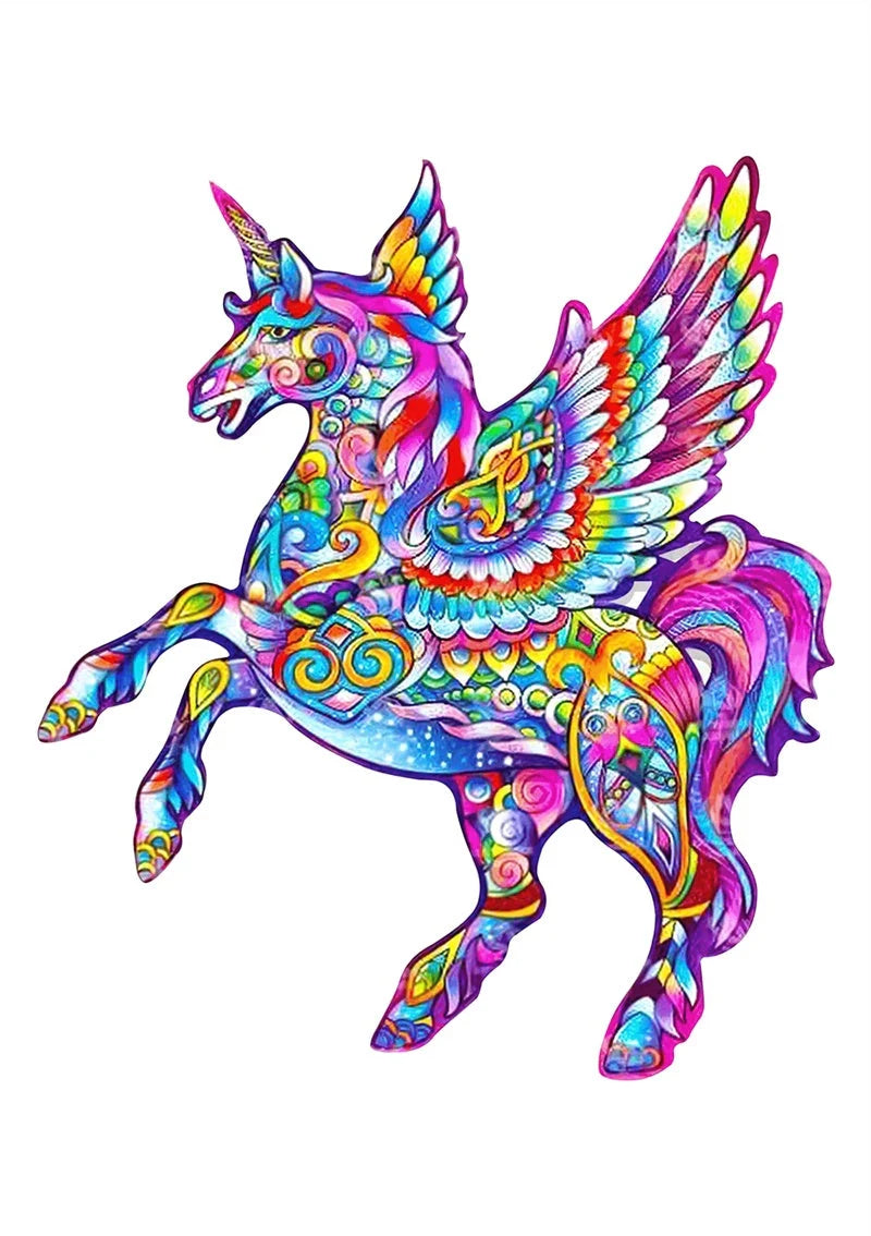 Colourful animal-shaped wooden jigsaw puzzles for children, educational and fun