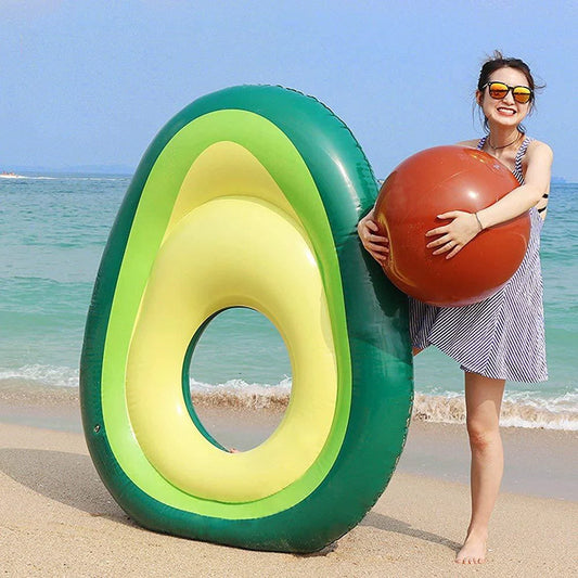 Giant avocado inflatable pool float for fun water parties, 169cm x 130cm