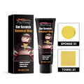 Car scratch removal wax kit with 60g wax container, sponge, and polishing towel for DIY paint repairs