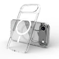 Transparent magnetic TPU phone case for iPhone 17 series showing back with magnetic ring