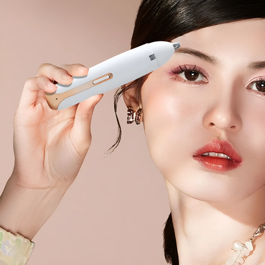 Women's four-in-one electric multifunctional shaver in white gold with ABS body and stainless steel cutter head