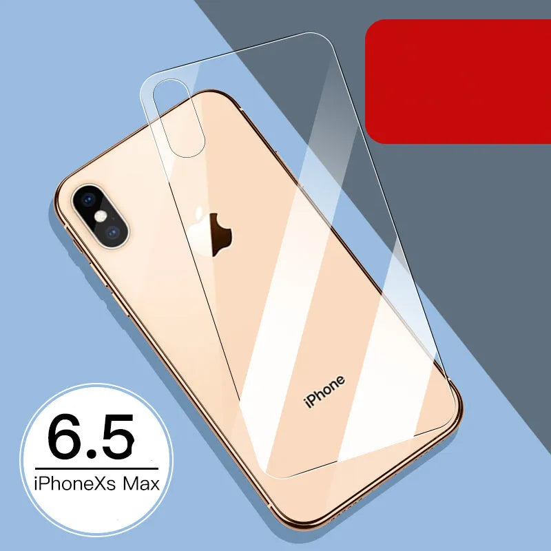 iPhone tempered glass screen protector and rear camera protector film set for 11, X, and XS models.