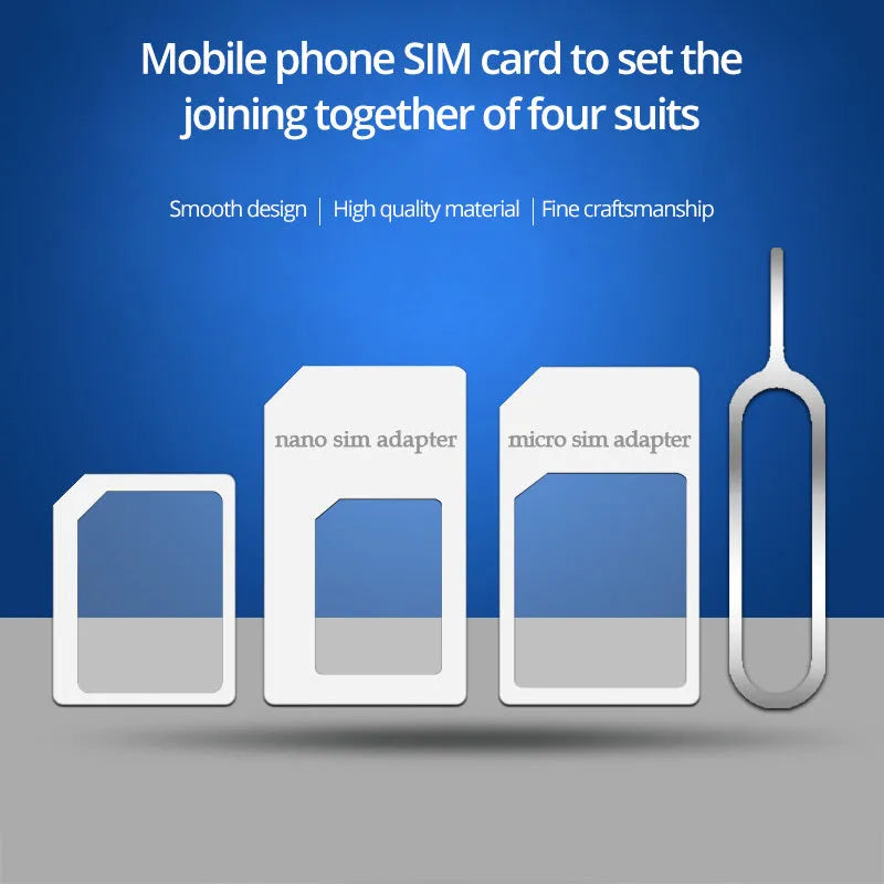 SIM card restore four-in-one set with adapters and pick tool for mobile phones