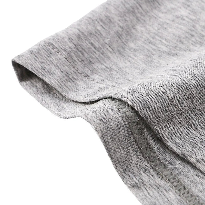 Men's cotton boxer briefs in solid colour, knitted fabric, mid waist, available in white black gray