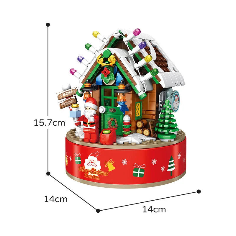 DIY LED Music Box Christmas Tree Ornaments set with over 502 building blocks