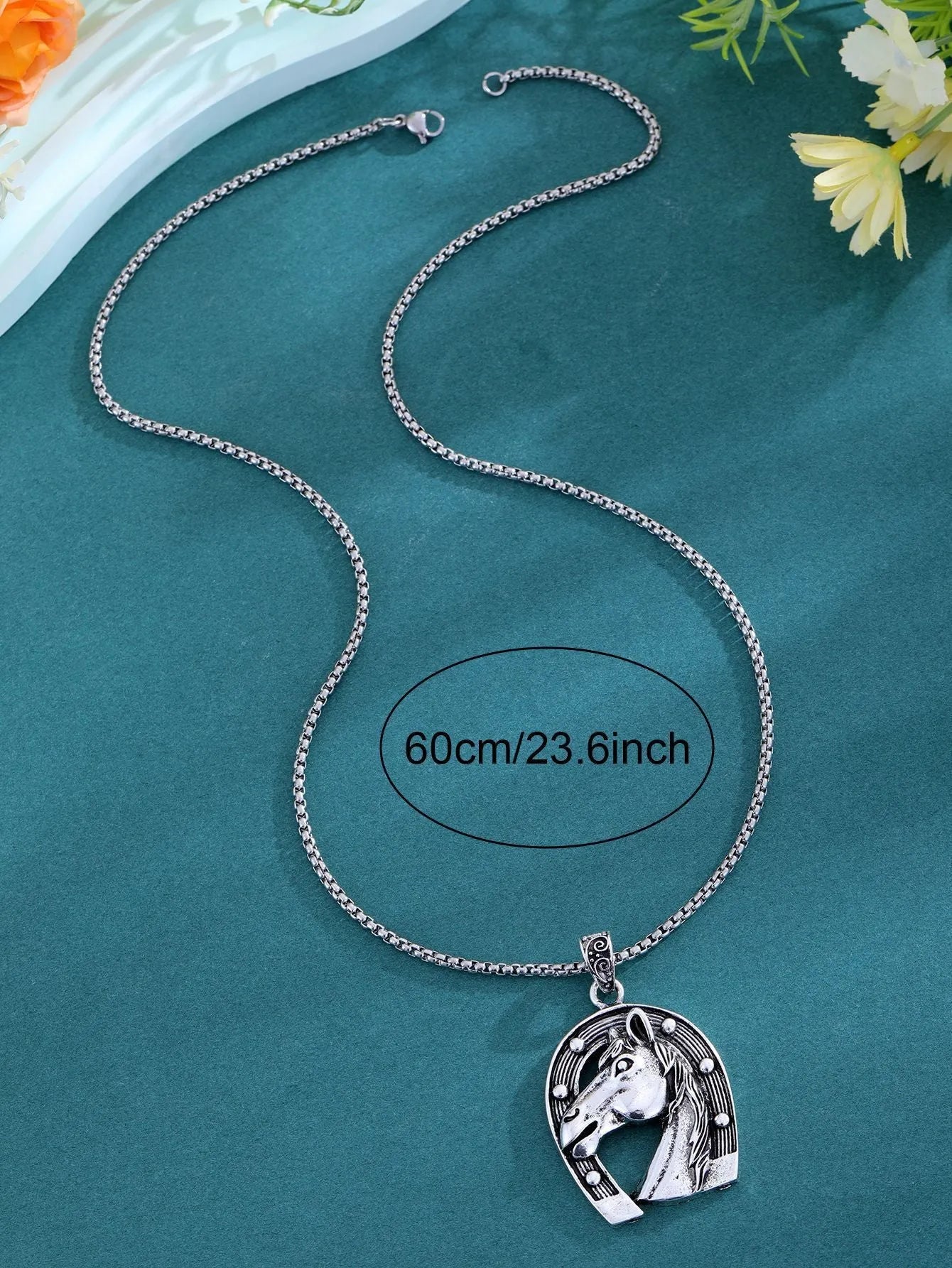 Men's hip-hop titanium steel animal pendant necklace in Zodiac Horse colour for instant success style