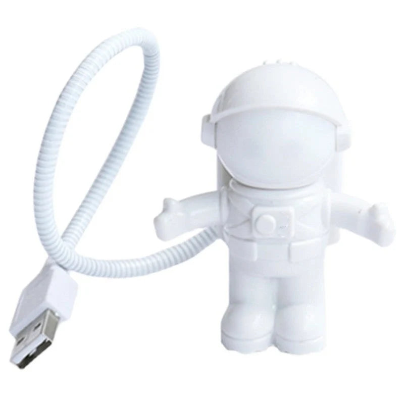 USB Astronaut LED Night Light with adjustable tube in white