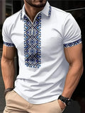 Printed golf shirt for men with letters pattern in polyester fibre, casual short sleeves, colour PL02-PY1