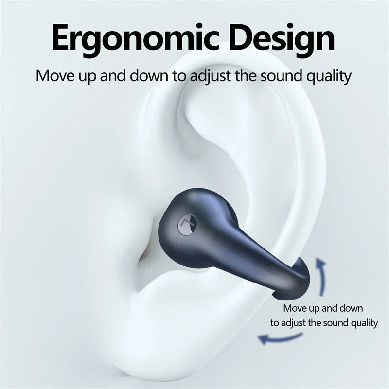 Bone conduction wireless earbuds with Bluetooth 5.3, HiFi bass, and comfortable open-ear design