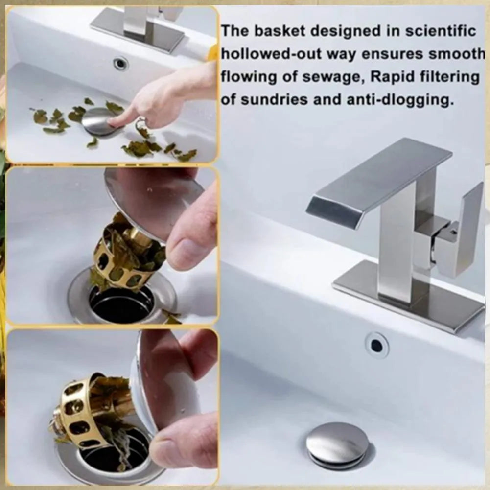 Copper kitchen tap filter element with manual press bounce for single-hole artificial stone countertops