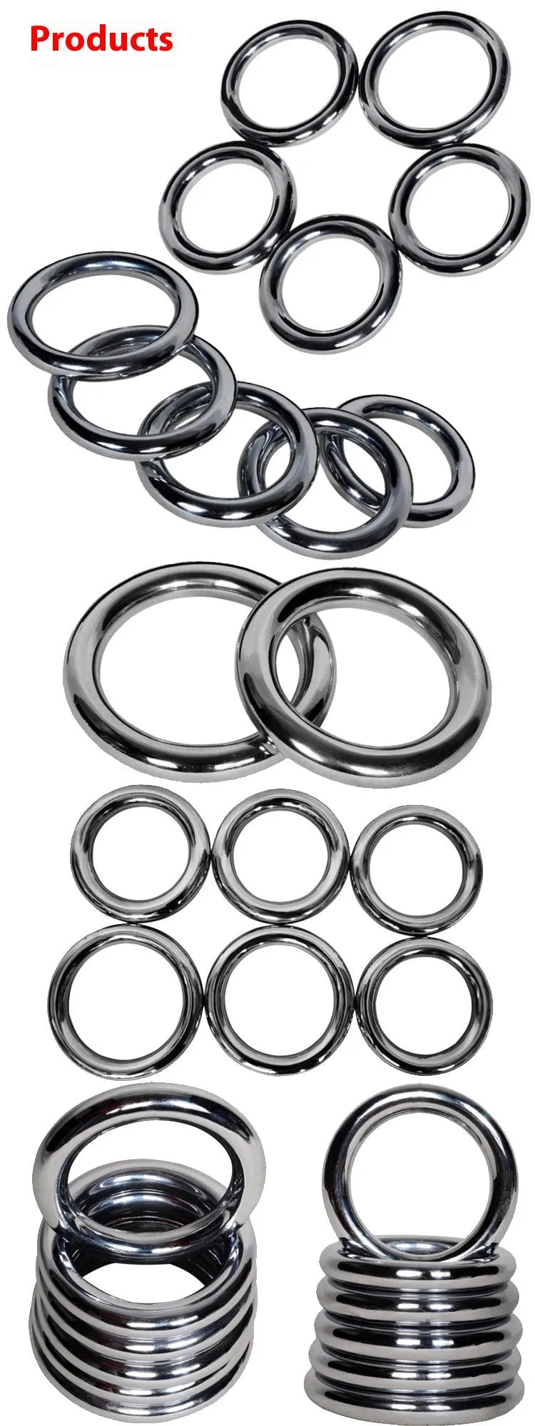 Wing Chun carbon steel training ring in three sizes for martial arts hand conditioning