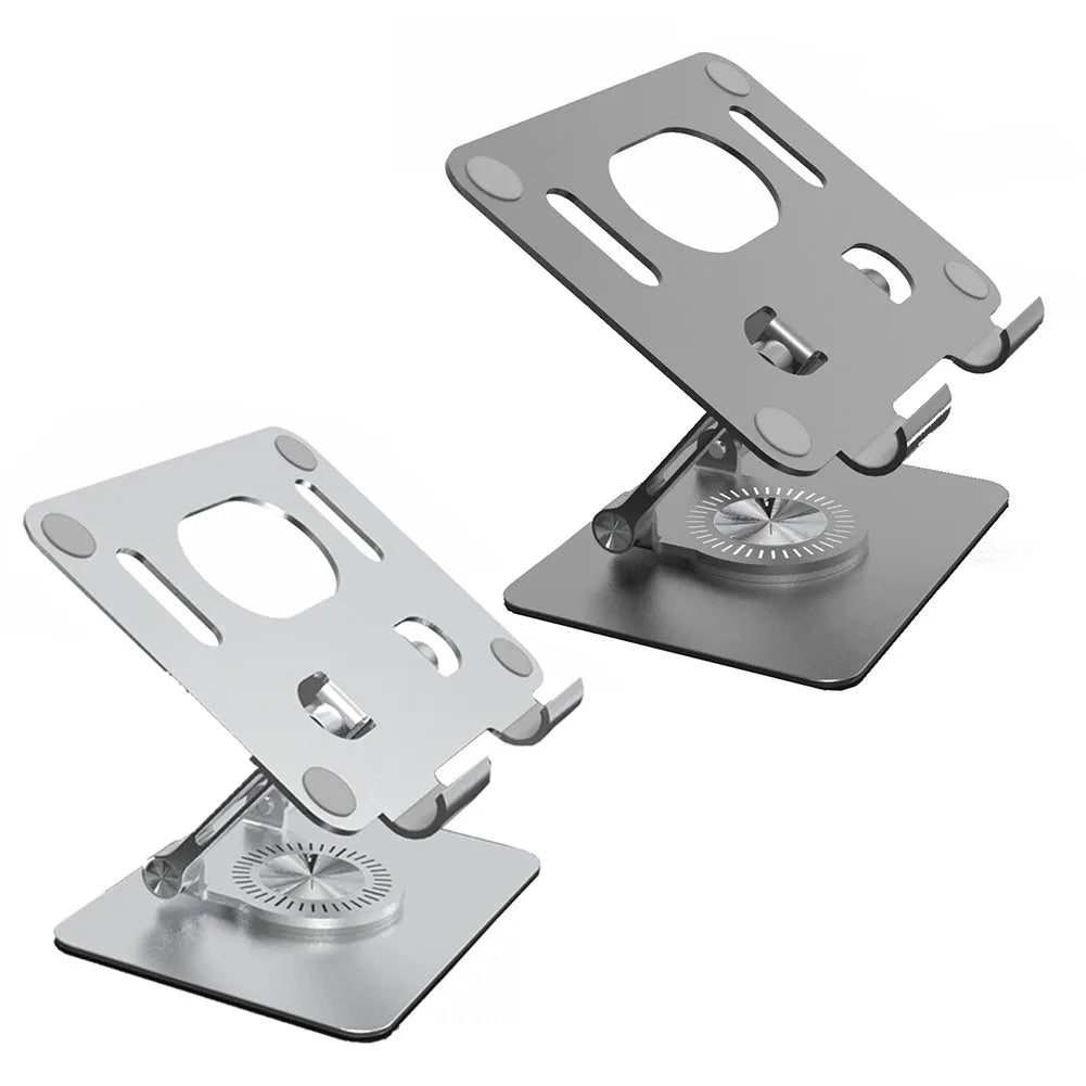 Rotating flat stand in Technology Silver showing metal and silicone construction with 15cm panel width and 13cm base