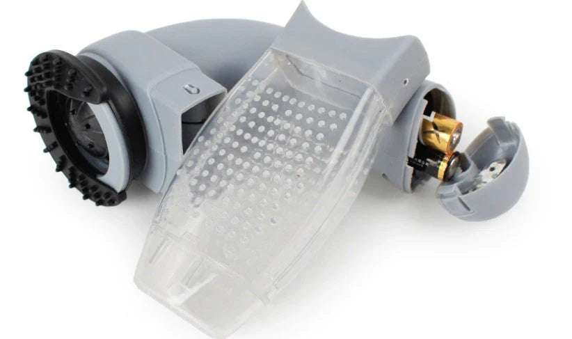 Electric pet hair vacuum cleaner with massage function, gray color, compact design