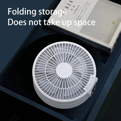 Rechargeable Portable USB Folding Fan with Night Light and Air Cooler - Premium Home Comfort Solution