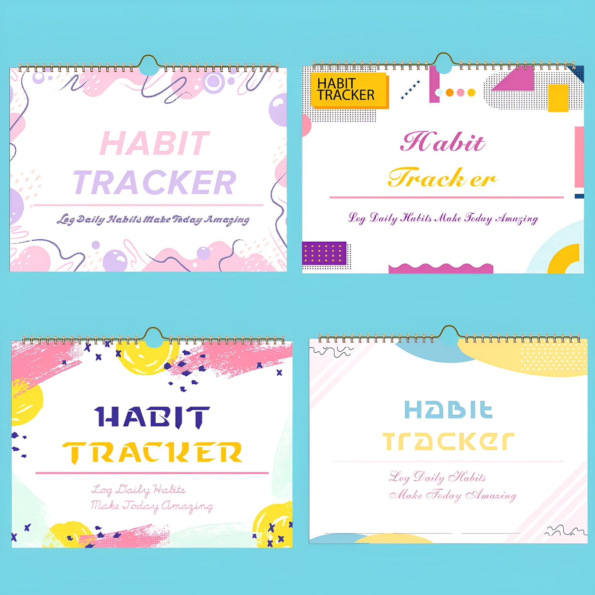 No Date Habit Tracking Planner book in A4 size with 12 pages for schedule recording.