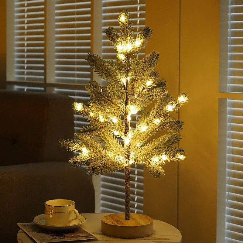 DIY LED PineTree Lamp with warm white lights for Christmas and home decor