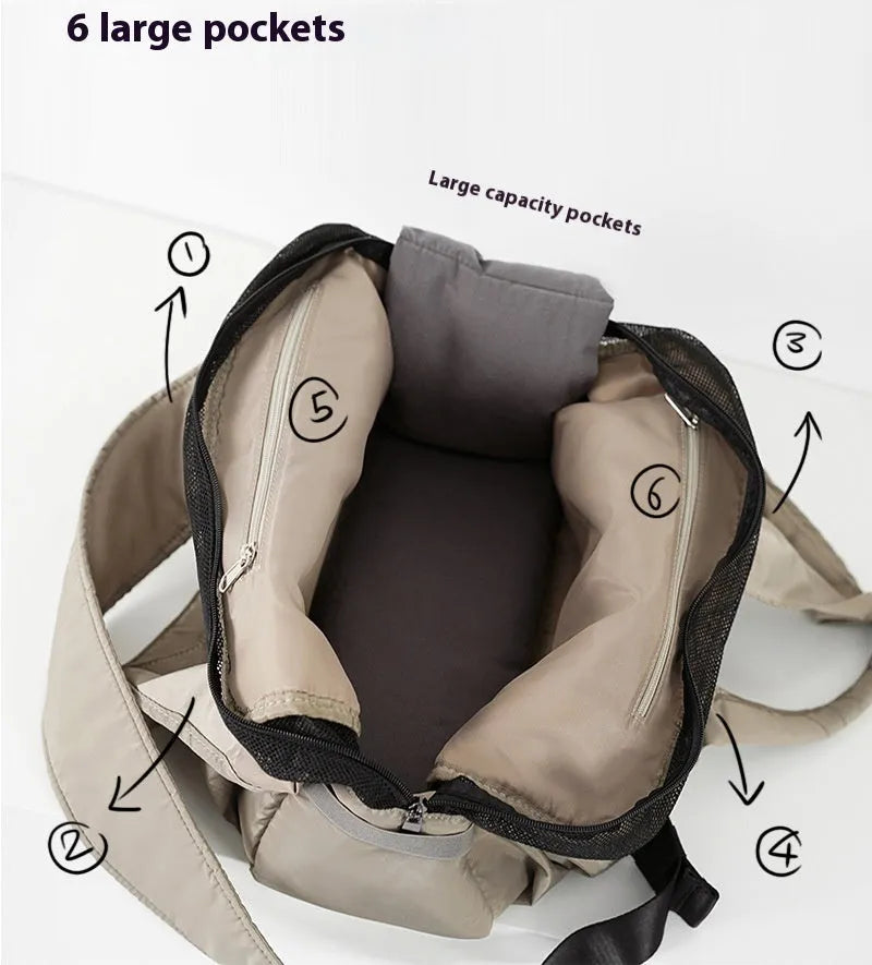 Apricot-coloured cloth pet carrier handbag showing medium dimensions of 41cm width