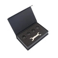 Black Bluetooth 5.0 automotive tyre pressure monitor with external sensors and installation tools
