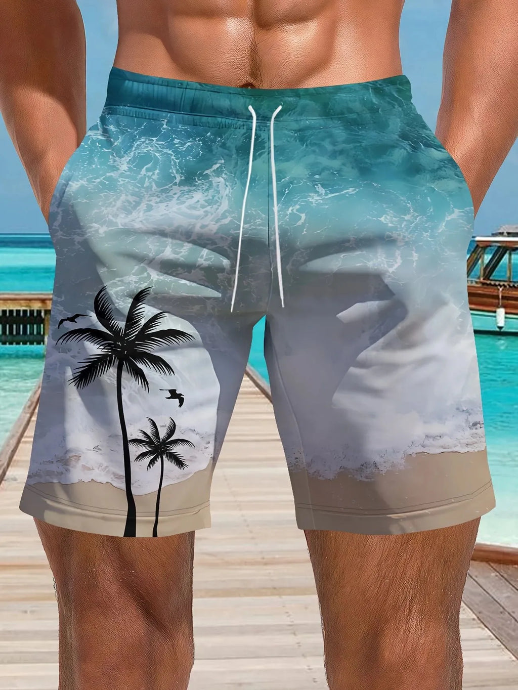 Micro-elastic quick-drying swimming trunks in polyester available in multiple colours and sizes