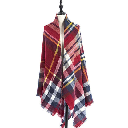 Women's double-sided Qicaigei scarf shawl in imitation cashmere, 140x140cm