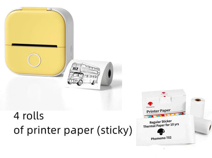 Portable Mini Thermal Label Printer with Bluetooth connectivity in various colours