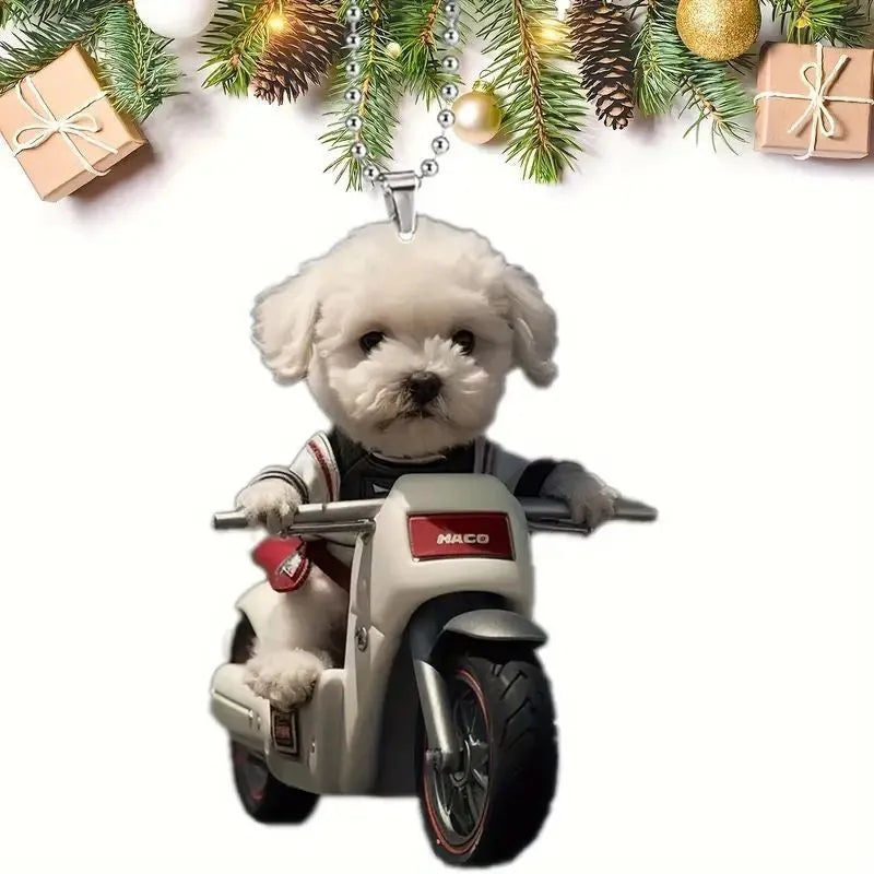 Clear acrylic car pendant with cartoon character design for vehicle interior decoration