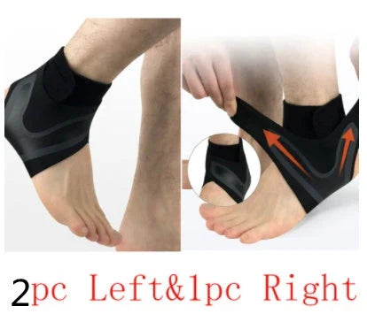 Adjustable ankle support brace for sports and running in black