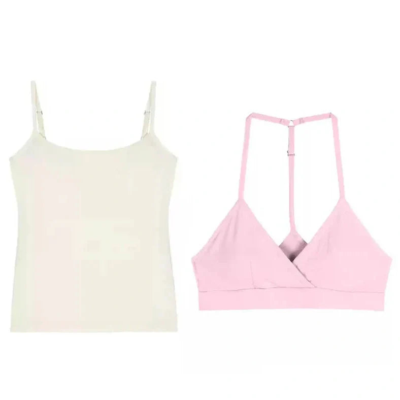 Short sleeveless see-through top in polyester fabric showing no back design