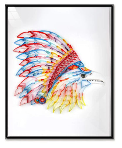 Handmade quilted paper painting craft kit with tools and variety of designs