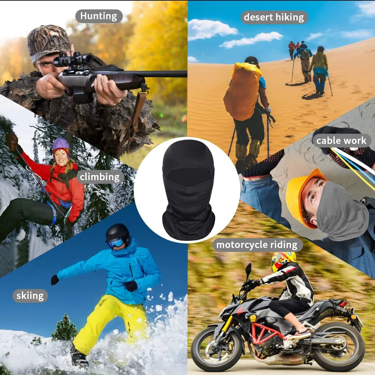 Unisex breathable mesh ski mask balaclava in army green for motorcycle and outdoor dust protection, 23x38cm