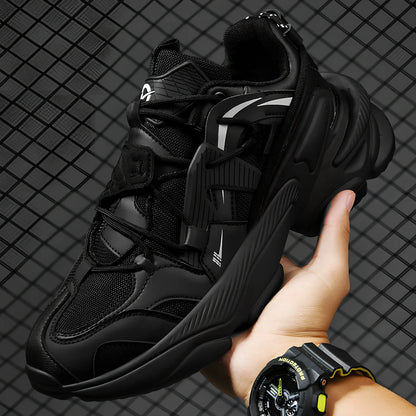 Thick soled sports shoes in beige with 4-6cm height boost, breathable synthetic leather upper and lightweight PU sole, size 36-45