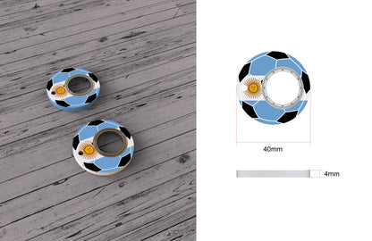 Football World Cup themed fidget spinner keychain with bottle opener for stress relief