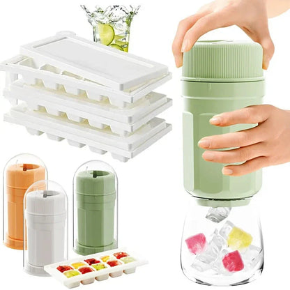 Twist and Release Ice Cube Tray with Cover for Effortless Frozen Treats