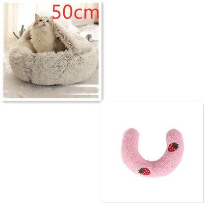 Warm plush pet bed for cats and dogs in various colours and sizes