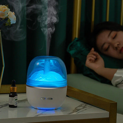 Soothing ultrasonic aroma humidifier with color-changing LED lights, designed to improve air quality and create a relaxing atmosphere in your home or office