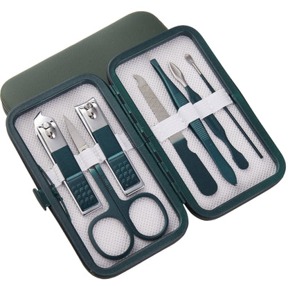 Emerald green stainless steel pedicure knife nail clippers set