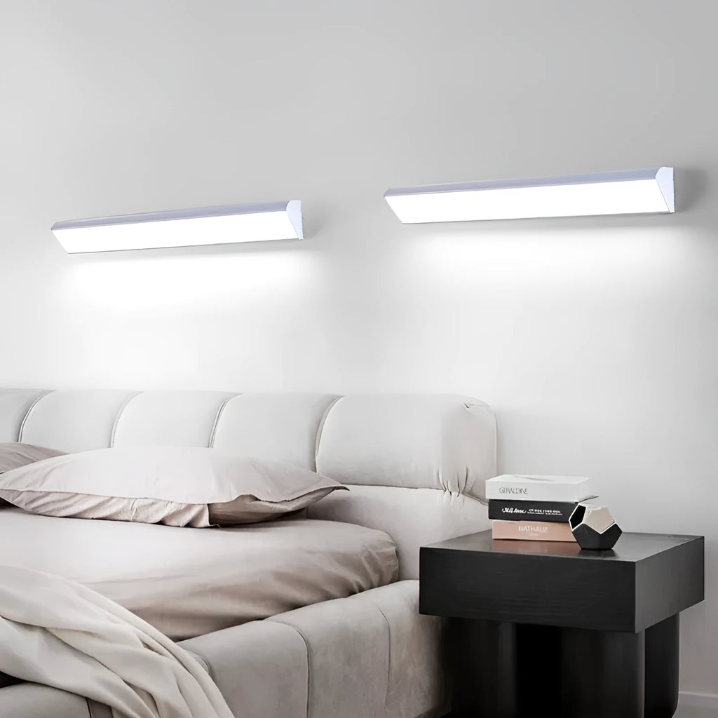 Black aluminium LED strip wall lamp 150cm 48W with PC shade, modern waterproof design