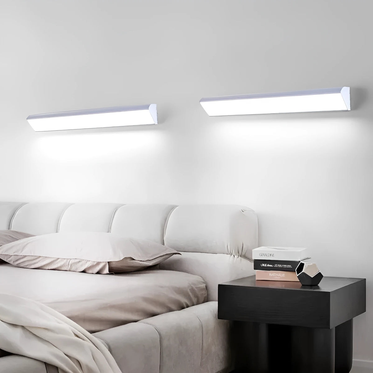 Black aluminium LED strip wall lamp 150cm 48W with PC shade, modern waterproof design