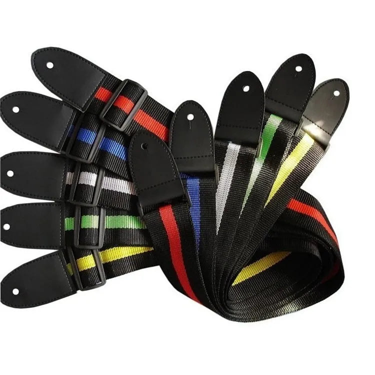 Universal woven crossbody instrument strap for guitar, bass, and ukulele in five colour options.