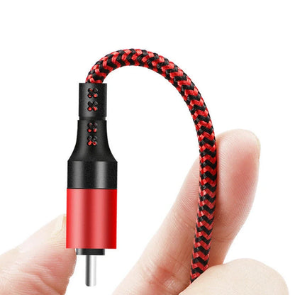 Braided 5-in-1 fast charging data cable with Type C connector measuring 1.2 metres long