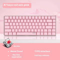 Pink metal mechanical gaming keyboard with white backlight and 82 keys
