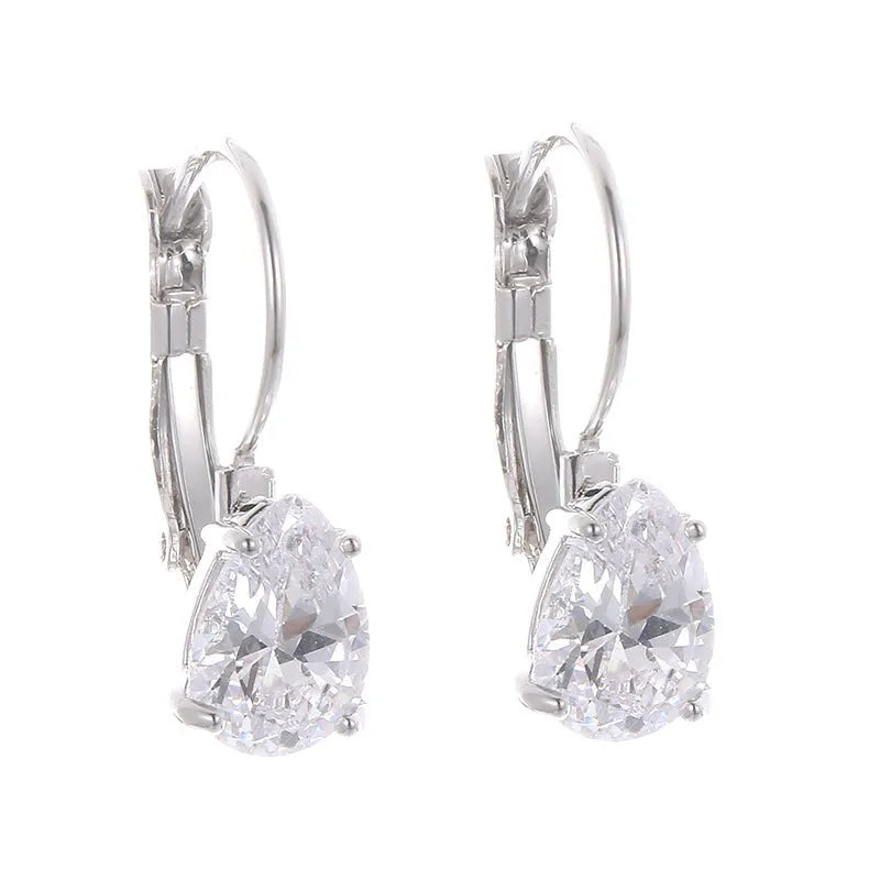 Women's drop-shaped copper earrings with gold or platinum plating options